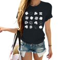 thumbnail image 2 of Pxiakgy Vente Chaude! T-Shirt Trèfle de la Saint-Patrick pour Femmes Chanceux Irlandais Manches Courtes T-Shirt Graphique Trèfle Mode Décontractée Imprimé Amour Col Rond Manches Courtes T-Shirt, 2 of 4