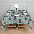 thumbnail image 3 of Bichon Dog Blue Florals Square Tablecloth,Waterproof Square Table Cover,Wipeable Spillproof Washable Table Cover for Home Kitchen Party Decor 60"x60"(152x152cm), 3 of 6