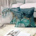 thumbnail image 4 of LAICAIW Marble Pillow Covers 24x24 Inch, Ink Blue Luxury Liquid Marble Modern Pillow Covers Teal and Gold Square Cotton Linen Couch Pillow Cases for Home Decor, Set of 4 (No Insert Included), 4 of 7