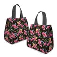 thumbnail image 2 of Pioneer Flower Floral Print Pattern Insulated Lunch Bag for Women & Adults,Large Portable Soft Cooler Lunch Bag,Thermal Food Storage Tote with Pearl Cotton,8.66L,8.75x5.75x9.5 Inch, 2 of 6