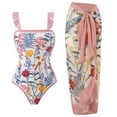 thumbnail image 1 of Daisyyozoid Womens Swimwear Clearance Halter Split Three-piece Printed Swimsuit, 1 of 4