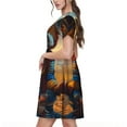 thumbnail image 2 of Easygdp Prairie Meditating Raccoon para Vestido Transpirable de Mujer, Vestido Suelto de Manga Corta con Pliegues y Bolsillos para el Verano, 2 of 6