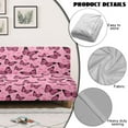 thumbnail image 4 of Xoenoiee Pink Butterfly Heart Pattern Futon Cover Armless Couch Cover Sofa Bed Slipcover Without Armrest Soft Fabric Covers Valentine's Day Decor 1-Piece Form Fit Stretch Futon Protector for Kid Pet, 4 of 7
