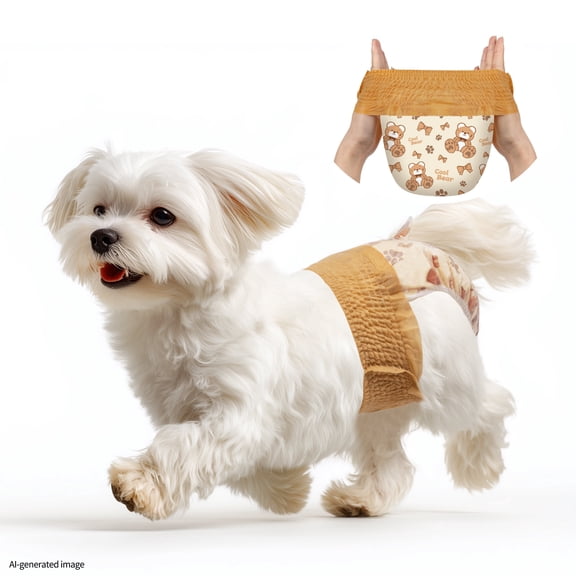 Dono Pull it Up Disposable Dog Diapers Female, Super-Absorbent, 360° Stretchy Waist, Small Cute Bear Style 10 Count