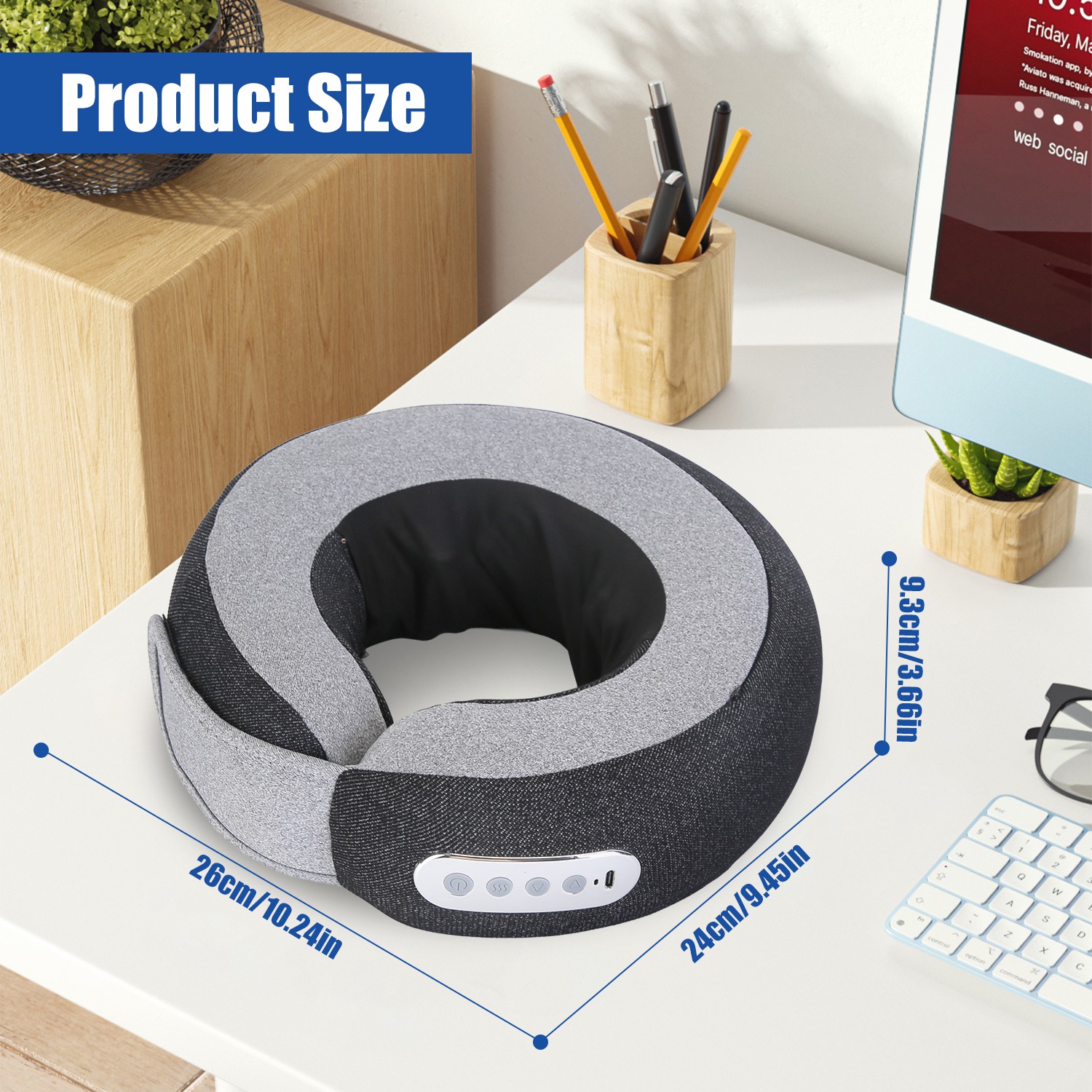 Moclever 2 in 1 Shiatsu Neck Massager with Heat, Electric Memory Foam Neck Massager Pillow with 3 Speeds Timer for Home Office Travel