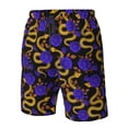 thumbnail image 4 of Balery Golden Snake And Purple Rose Traje de Baño Estilo Hawaiano para Hombre, Shorts de Secado Rápido con Bolsillos-3X-Large, 4 of 6