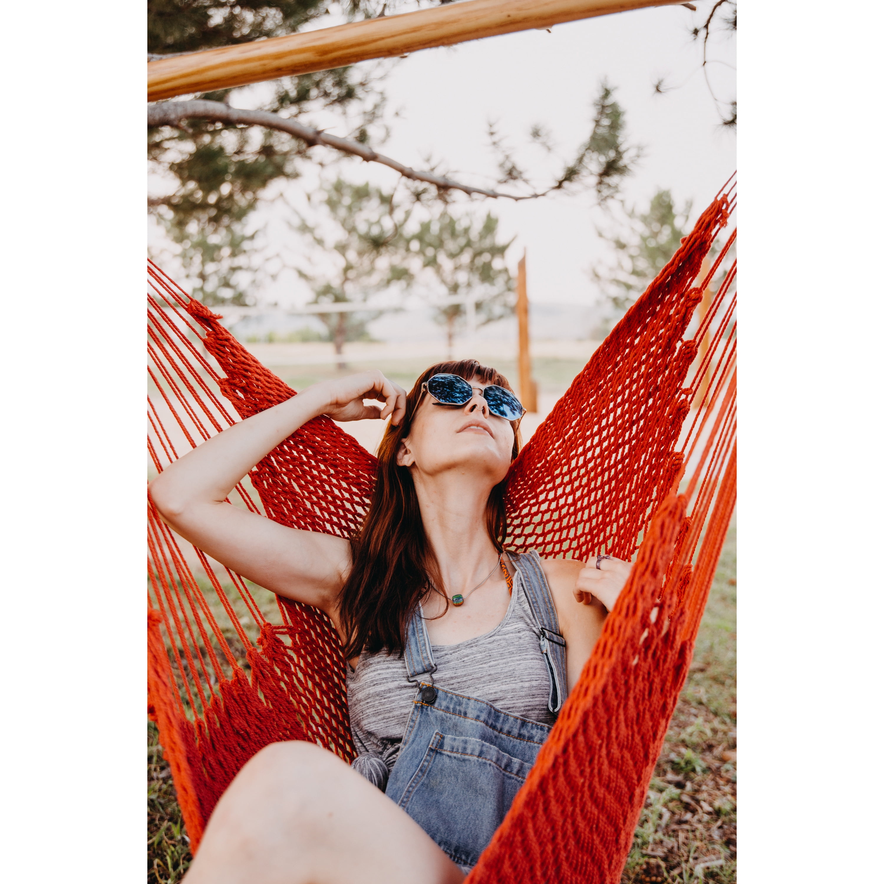 Bliss Hammocks Island Rope Hammock Chair W/ Spreader Bar - Red, 60" L x 40" W