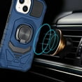 thumbnail image 4 of For Apple iPhone 15 Pro Max (6.7") Hybrid Dual Layer with Rotate Magnetic Ring Holder Kickstand, Rugged Shockproof Cover ,Xpm Phone Case [ Blue ], 4 of 7