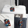 thumbnail image 6 of Square PU Leather 2 Pack Travel Tag - Bag Tag - Suitcase Tag with Privacy Cover and Stainless Steel Ring - Suitable for Travel, Backpack, and Handbag Starfish, 6 of 7