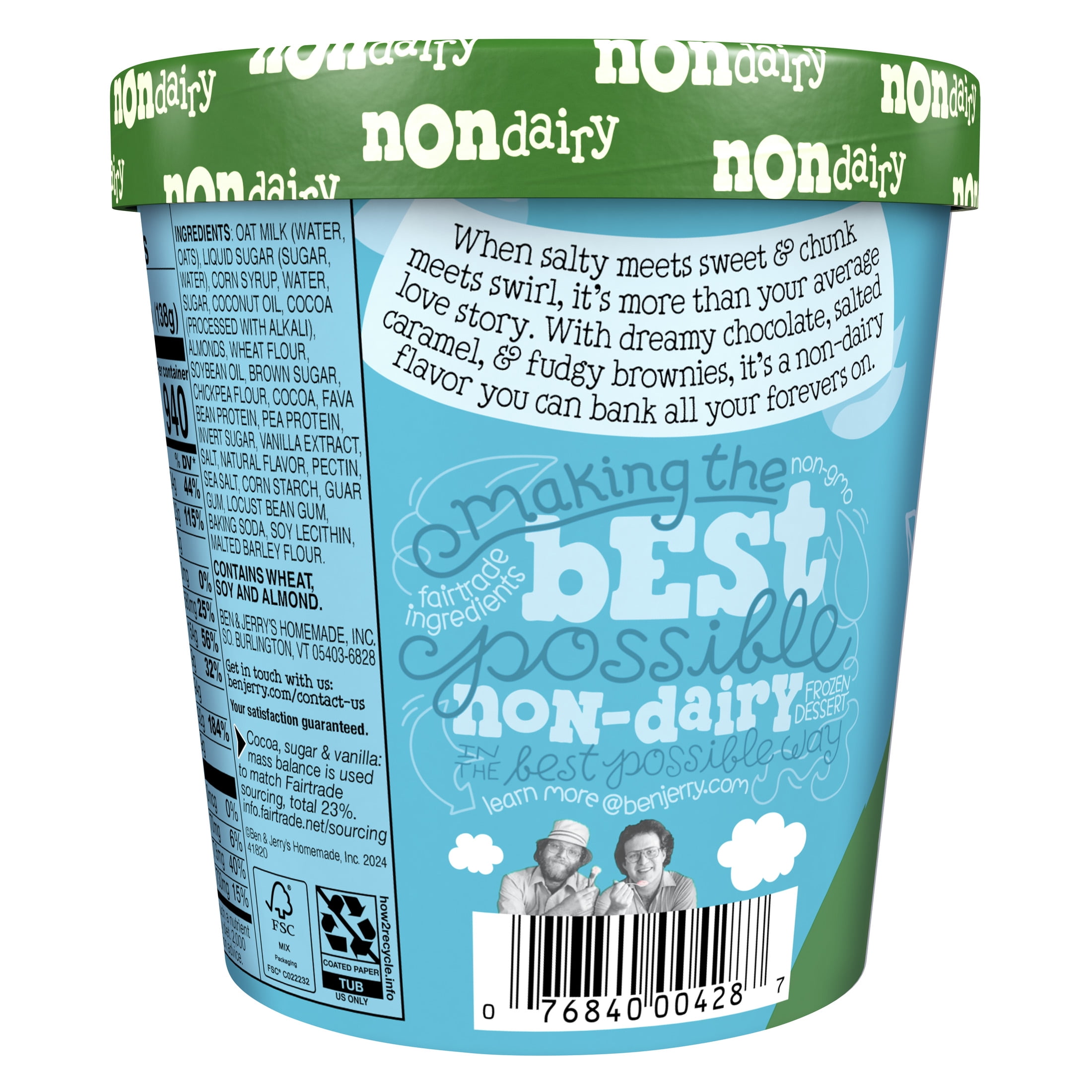 Ben & Jerry's Non-Dairy Chocolate Caramel Brownie Ice Cream Pint, 16 fl oz