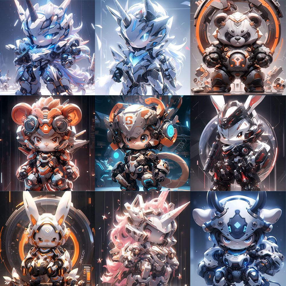 Cool Hundred Beasts Mecha Light Stickers - High-Quality Cute Mythical Creature Waterproof Decals for Kids' Toys
