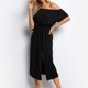 thumbnail image 4 of Vestido De Mujer De Color Puro Delgado De Moda Vestidos Midi Con Abertura En El Hombro De Verano Likrtyny Mujer, 4 of 6