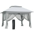 thumbnail image 1 of Outsunny Tente Gazebo Instantané 12 Pieds x 12 Pieds avec Sac à Roulettes, 1 of 10