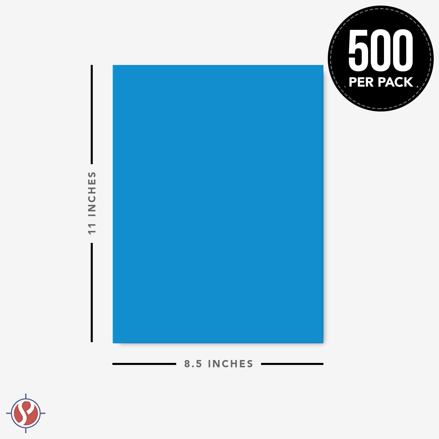 Bright Color Copy Paper, 8.5” x 11”, 24 lb / 75 gsm, Blue , 500 Sheets