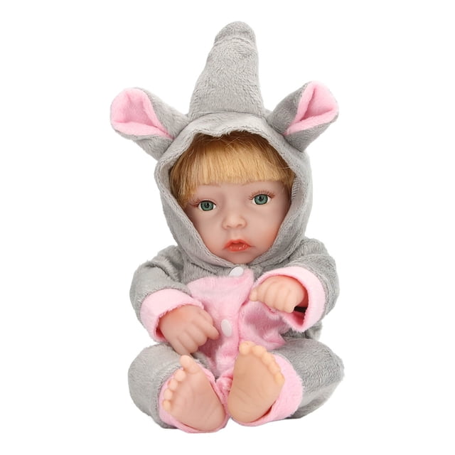 Muñeca Reborn de 11 pulgadas de largo, pelo rubio realista, muñeca recién nacida con mejillas rosadas