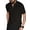 Black, variant on Men's Quarter Zip Knit Short Sleeve Shirt Ribbed Textured Casual Golf Top Black XXL