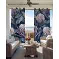 thumbnail image 6 of Summer Flower Blackout Curtains for Bedroom Living Room Darkening Curtains 84 Inch Length 2 Panels Set Purple Blue Watercolor Nature Floral Window Curtain Window Treatment Grommet Drapes 42"x84", 6 of 9