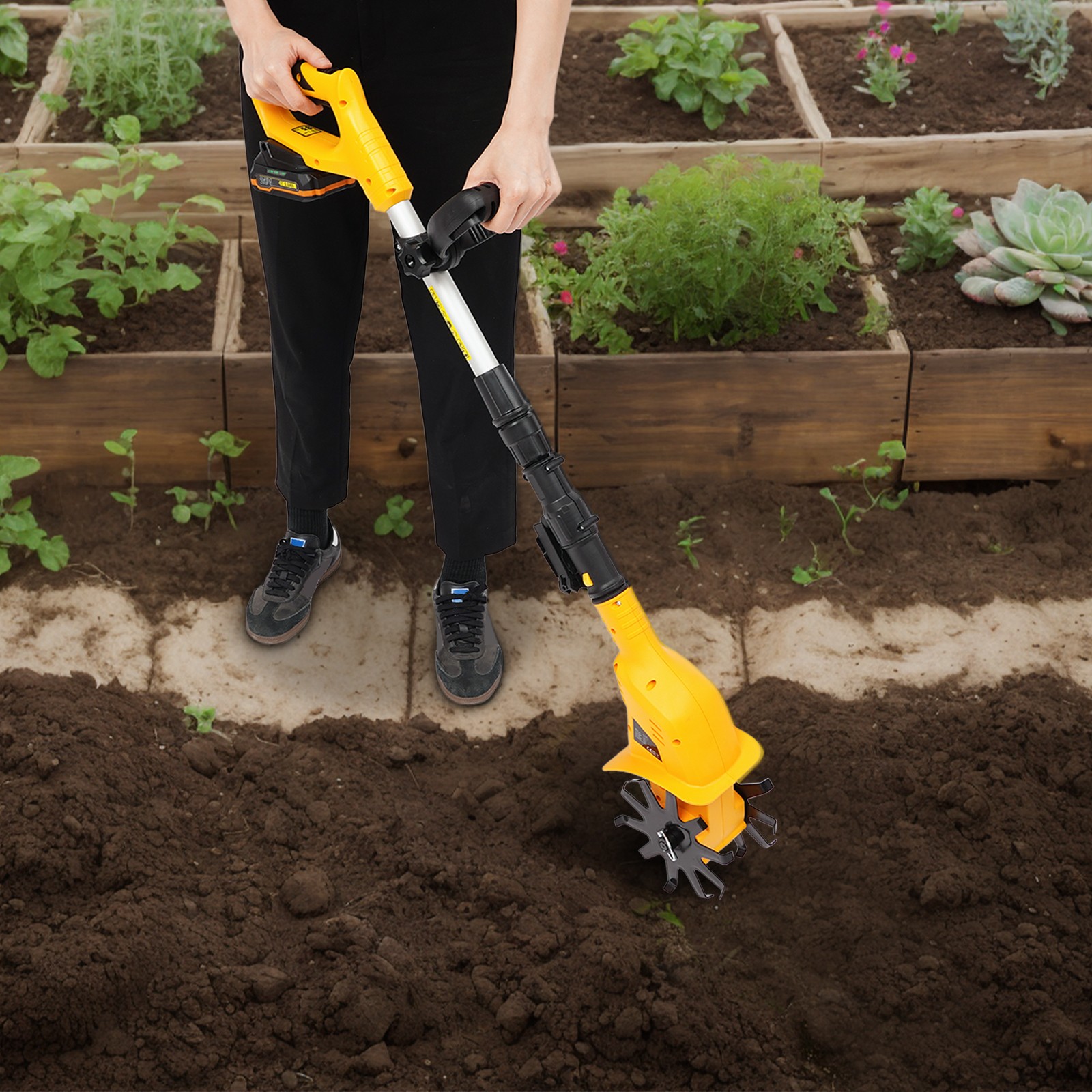 Battery Powered Tilling Machine Handheld Electric Tilling Machine Cordless Tilling Machine for Farms
