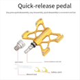 thumbnail image 5 of Pedal de Liberación Rápida K5, Pedales de Bicicleta Plegables con Rodamiento Sellado Ultraligero, Antideslizantes y Ensanchados, Pieza de Bicicleta Dorada, 5 of 5