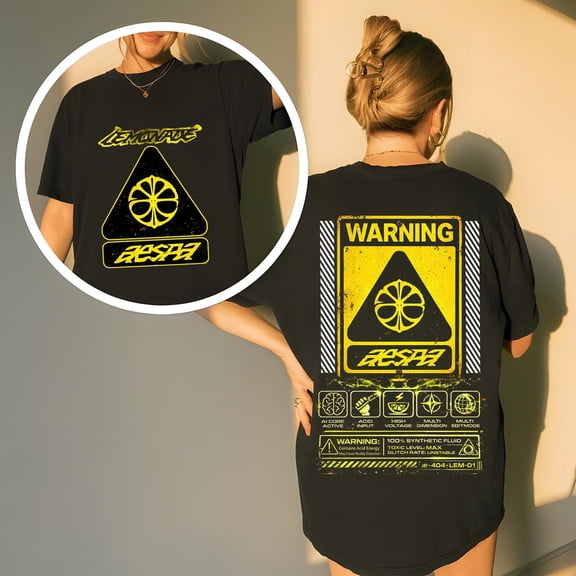 2 Sided Aespas W-DA Whole Different Animal Graphic T-Shirt, Futuristic Girl Group Inspired Tee