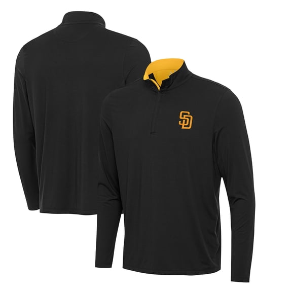 Men's Antigua  Black San Diego Padres Content Quarter-Zip Top