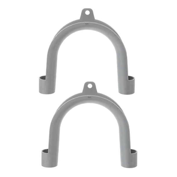 2 soportes para manguera de drenaje de lavadora con gancho en forma de U y longitud ajustable para un posicionamiento seguro de la tubería y control del flujo de agua