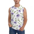 thumbnail image 2 of Goofa Purple Chicory Printed Men's Sleeveless T-Shirt - Athletic Gym Workout Tank Top for Men - Moisture-Wicking, UPF 30+ Quick-Dry Muscle Tee-3X-Large, 2 of 8