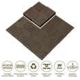 thumbnail image 4 of Alden Design 27pcs Indoor & Outdoor Wood Flooring Tiles for Patio Garden, 12" x 12", Black, 4 of 7