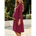 thumbnail image 4 of Women's Long Sleeve Maternity Dress Ruffle Maternity Clothes for Women, 4 of 8
