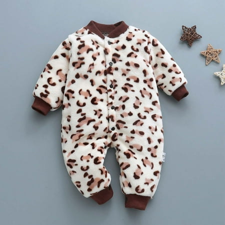 

Kids Clothes Clearance Under $5 LAWOR Newborn Infant Kids Girl Boy Thick Warm Romper Multicolor Cute Print Jumpsuit Coffee 18 Months