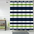 thumbnail image 4 of Navy Blue, Lime Green and White Kids Bathroom Fabric Bath Stripes Shower Curtain,72x72inch, 4 of 5