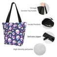 thumbnail image 4 of Xecao Skull mushroom rainbow space for Tote Bag for Women -Tote Shoulder Bag with A Little Pocket Inside, Perfect for Travel and Work., 4 of 6