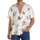 thumbnail image 1 of Balery Bees And Flowers Camisa Casual de Manga Corta con Botones para Hombre, Texturizada, Estilo Cubano, para Playa, Verano-3X-Large, 1 of 5