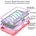 thumbnail image 2 of Hard Back Cover Case for Apple 8.3-inch iPad Mini 6th Generation (2021) Model A2567/A2168/A2569 - Portable Shockproof Rugged Cover Case with Rotating View Kickstand & Shoulder/Hand Strap, Red+Purple, 2 of 8