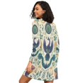 thumbnail image 2 of FORMRS Womens Long Sleeve Nightgowns Crew Neck Sleep Shirt Soft Pajamas Sizes S-3XL, Green Animals Pattern, 2 of 8