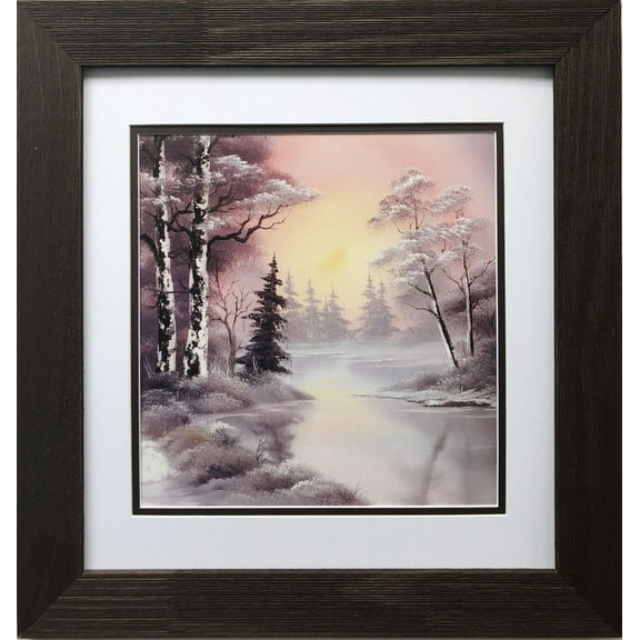 Bob Ross "Winter Glow" CUSTOM FRAMED ART Generic