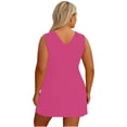 thumbnail image 7 of PADFRYBK Large Size Dresses For Women V-Neck Loose And Comfortable Skirt Casual Home Wear Round Neck Short Sleeved Dress, 7 of 7
