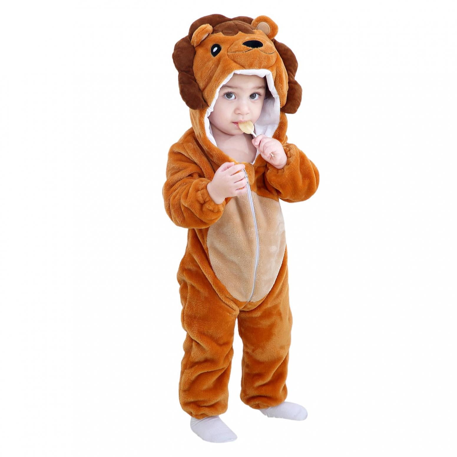 YUNY Baby Boys Girls Halloween Warm Longsleeve Cute Romper Jumpsuit Orange 100 