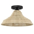 thumbnail image 2 of Hunter - Agoura 1-light Matte Black, Large Flush Mount Light, Dimmable, Casual Style, Cone Shaped, for Bedrooms, Dining, Living Rooms - 48082, 2 of 7