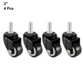 thumbnail image 4 of 4pcs giratoria soldados ruedas de 1.5 pulgadas PU M10 x 25 mm Ruedas de plástico de tallo roscadas 2 pulgadas sin freno, 4 of 4