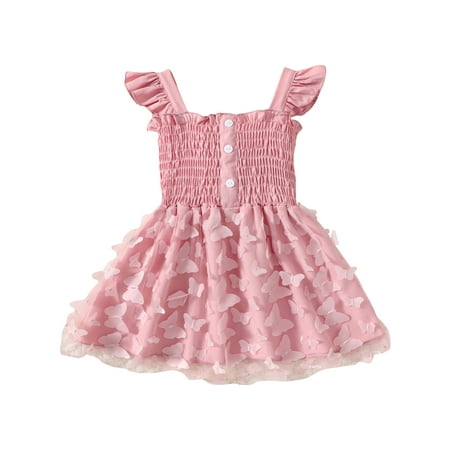 

Musuos 3D Butterfly Fairy Princess Dress Baby Girls Mesh Lace Tutu Sundress