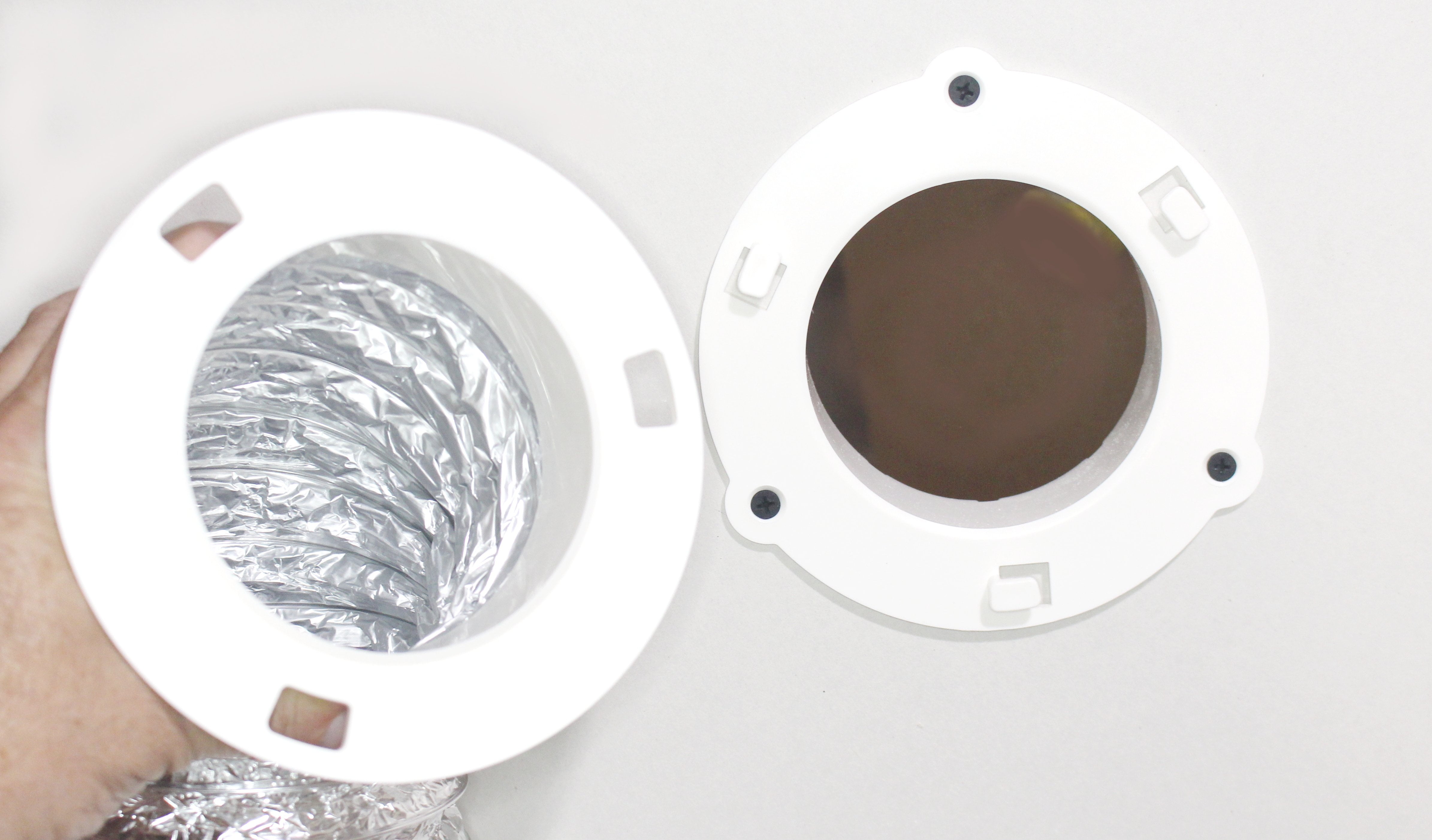 White Dryer duct to wall connector Quick Connect For Dryer Vent 6