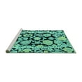thumbnail image 2 of Ahgly Company Machine Washable Indoor Square Abstract Turquoise Blue Modern Area Rugs, 8' Square, 2 of 4