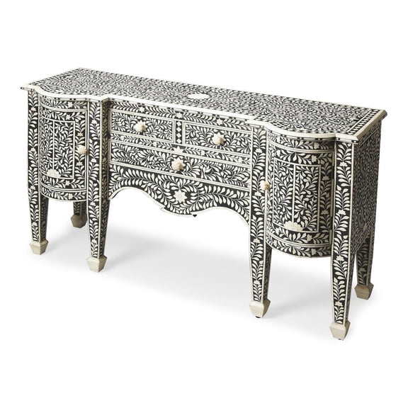 Beaumont Lane Bone Inlay Buffet in Black