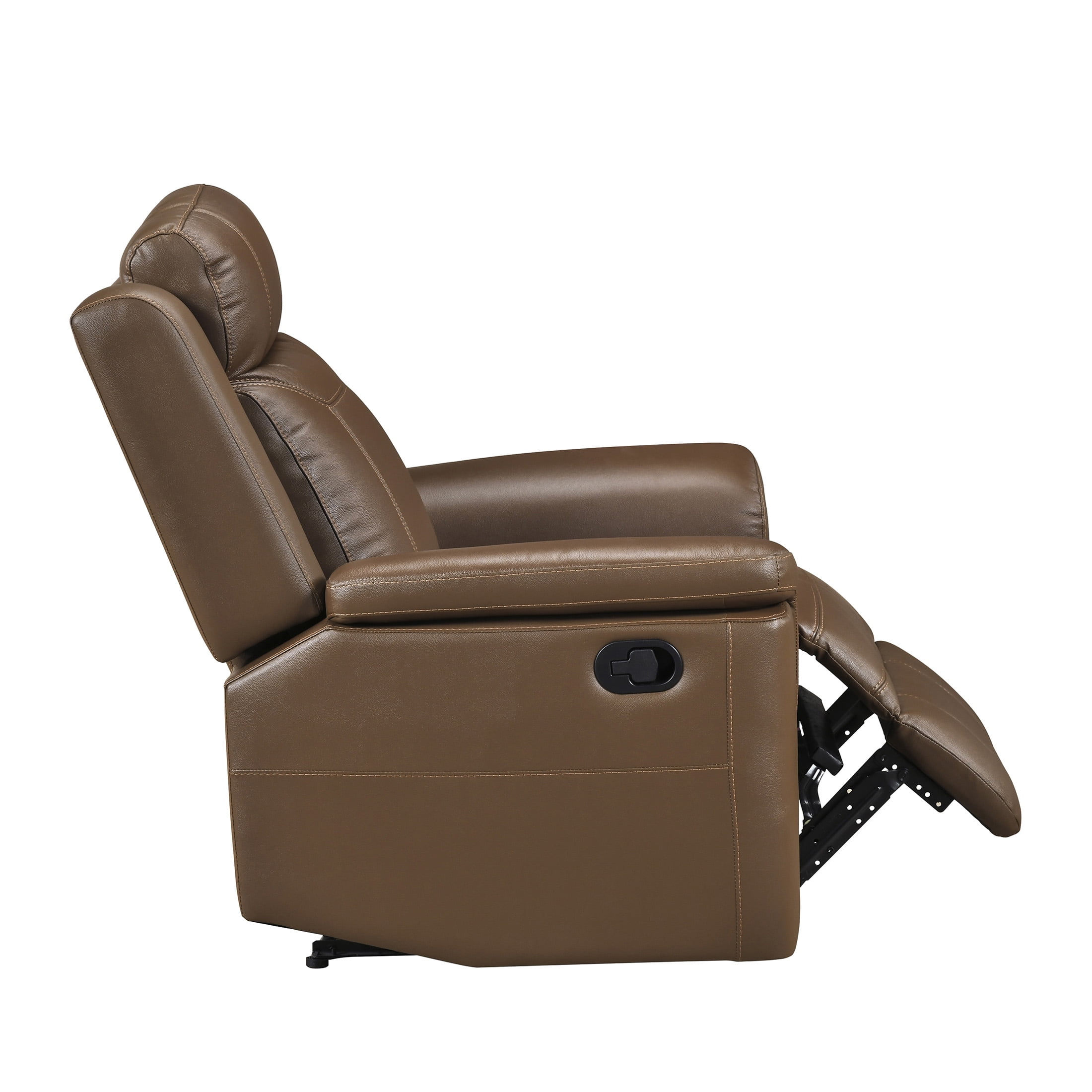 OakvillePark Livaro Leather Match Manual Reclining Chair, Camel