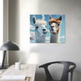 thumbnail image 4 of Orinice Llamas Clouds Blue Background Fine Art Aesthetic Poster & Print Wall Painting Canvas Print Living Room Bedroom Home Office Wall Decor 20x16in, 4 of 6
