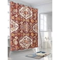 thumbnail image 3 of Boanket Polyester Fabric Red Boho Ethnic Shower Curtain, Southwest Aztec Waterproof Bathtub Curtain Bathroom Decor Set with Hooks 72 x 72 Inches,, 3 of 6