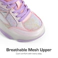 thumbnail image 3 of BURUDANI Girls Sneakers Lace-up Lightweight Sparkle StarGlow Breathable Jelly Sole Kids Walking Shoes Casual Sports, 3 of 6