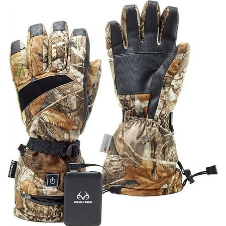 Realtree Men s Hunting Gloves | Insulated Camouflage Gloves with Touch Screen Fingers Heated Gloves for Men Waterproof Features Ideal for Outdoor Activities (Size: L/XL)