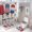 style-51, variant on 4 Piece Shower Curtain Sets Patriotic Stars with Green Leaves with Non-Slip Rugs Toilet Lid Cover And Bath Mat Happy Independence Day 12 Plastic Hooks for Bathroom Decor Sets 72inch X 72inch